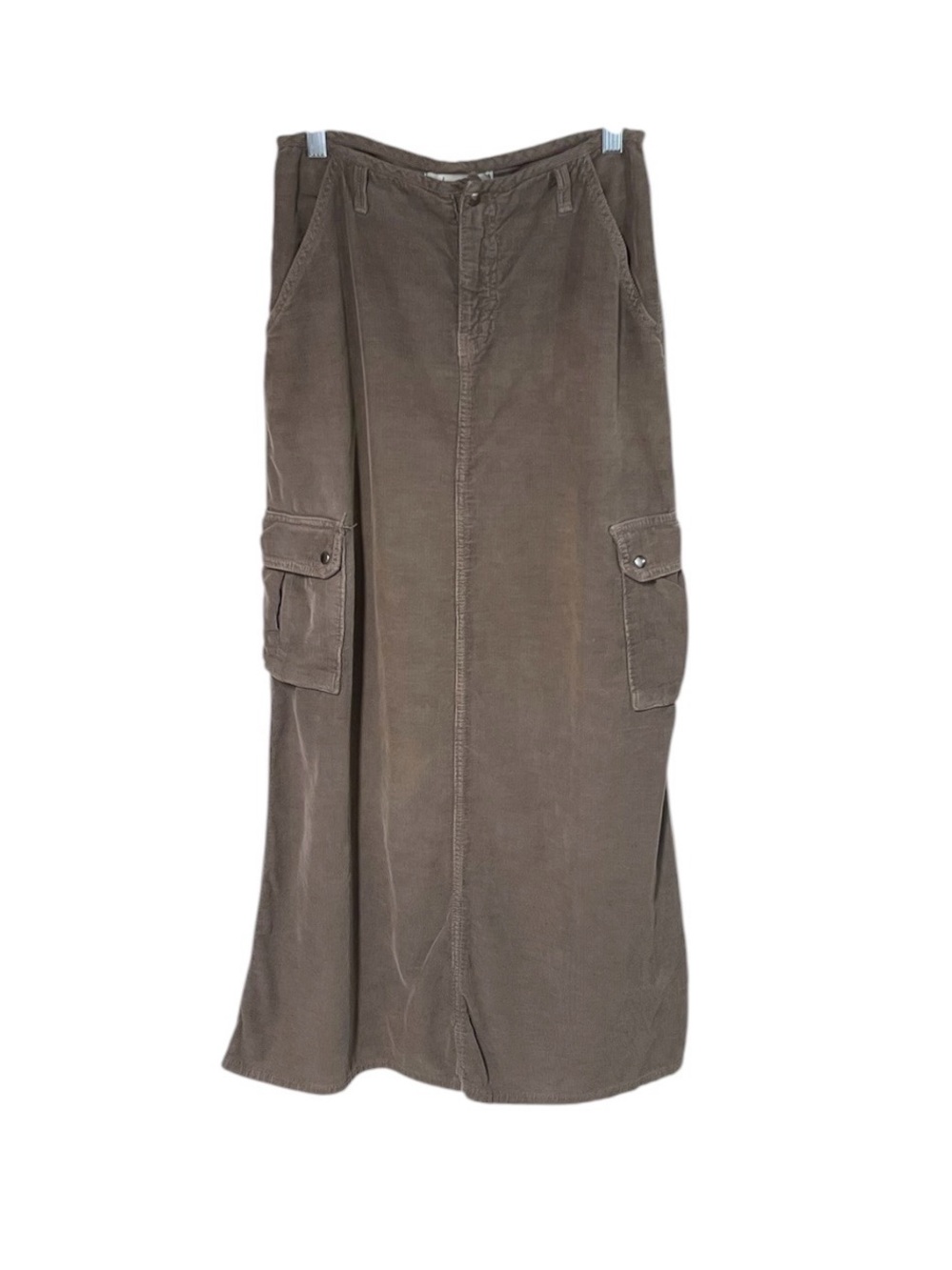 Vintage 90’s Y2K Billy Blues Brown Corduroy Maxi Cargo Skirt Size 3, 27” Waist